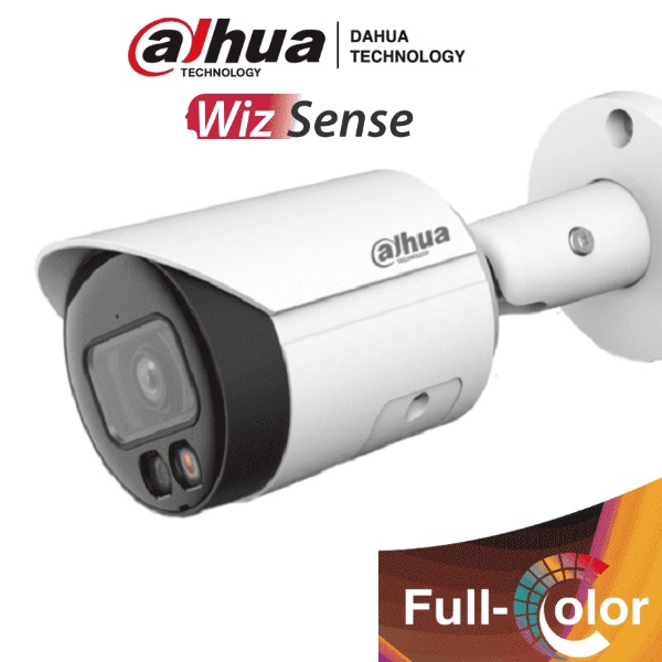 DAHUA IPC-HFW2449S-S-IL - Camara Bullet IP 4 Megapixeles/ Iluminador Dual InteligenteFull Color/ WizSense/ Lente de 2.8mm/ 95 Grados/ Microfono Integrado/ 30 Mts de IR y Luz Visible/ Metal/ Ranura MicroSD/ WDR 120dB/ SMD Plus/ PoE - Dahua