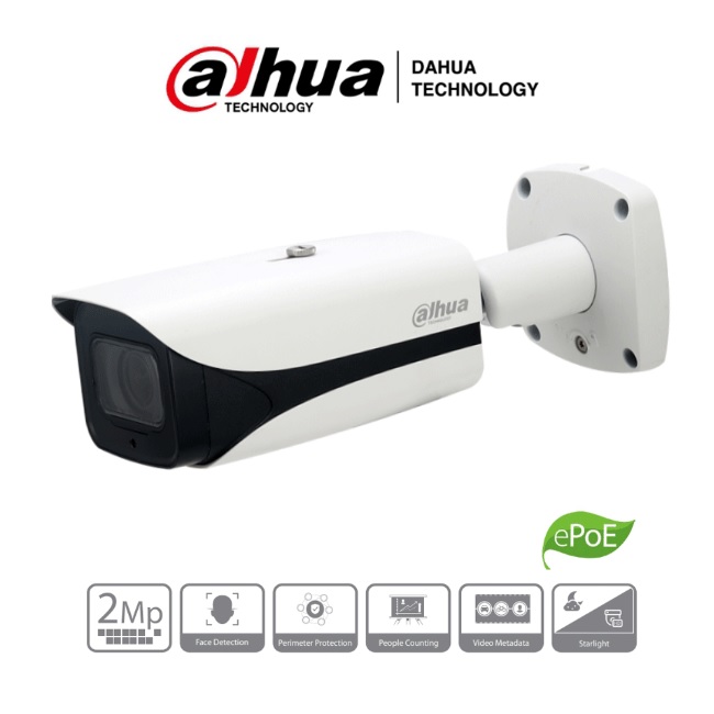 Camara Dahua DH-IPC-HFW5241E-ZE IP bullet 2 mp lente 2.7 mm IR 60 m plastico exterior wisense audio deteccion facial proteccion perimetral conteo de personas starlight PoE IP67 - Hikvision