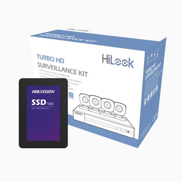 KIT TurboHD 1080p SSD de 1 TB 1024 GB / DVR 4 canales / 4 Cámaras Bala de Metal / Fuente de Poder / Accesorios de Instalación HL24LQKITS-M(B)/1TB - Código: HL24LQKITS-M(B)/1TB | Compra en Guadalajara