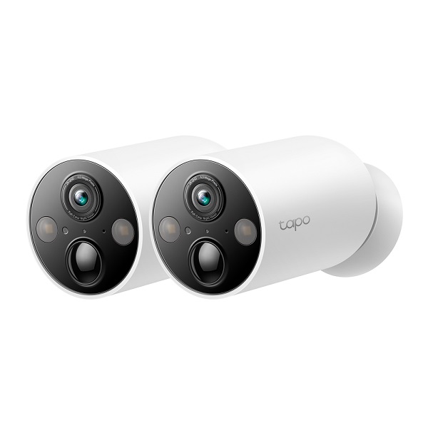 Kit 2 piezas cámaras videovigilancia TP-Link Tapo C425 2-Pack Wi-Fi inalámbricas 2K QHD 4MP batería recargable IP66 audio 2 vías base magnética - Dji