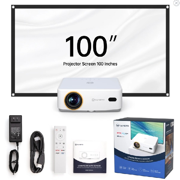 Proyector Vankyo Leisure L570B 1080P Blanco 200 Lumens Sistema operativo Smart TV 5G 1xHDMI 2xUSB tamaño pantalla 40 a 200 pulgadas - Benq