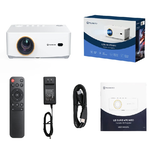 Proyector Vankyo Leisure 470 Neo 720P Blanco 140 Lumens pantalla de 37 a 180 pulgadas bocina 3W HDMI - Benq